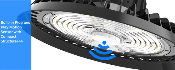 لامپ HB4 UFO LED High Bay با کنترل بی سیم Zigbee 1-10V DALI سنسور حرکت اضطراری سنسور نور روز اضطراری