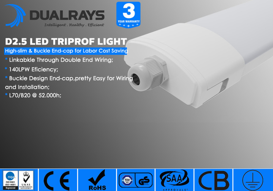 چراغ صنعتی IP66 LED سه اثبات اضطراری 0-10 ولت DALI Dimming اختیاری CCT3000K-6500K