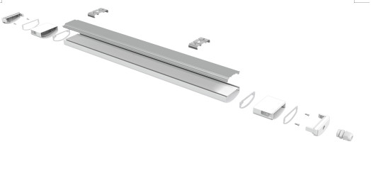 Dualrays D2.5 160LmW 30W 5ft LED ضد بخار نور نصب شده روی سطح