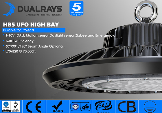 2020 کارخانه UFO High Bay Light IP65 5 سال ضمانت پشتیبانی درایور و محفظه مجزا