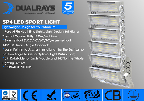 DUALRAYS 400W سری F4 Ultra Durable Modular LED Flood Light Industrial 140lmw 5 سال گارانتی