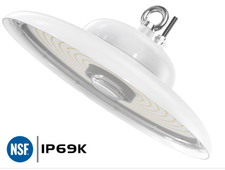 طراحی گواهی استاندارد NSF UFO High Bay برای صنایع غذایی IP69K IK10