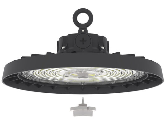 HB3H DIP قدرت قابل تغییر و 3CCT UFO LED High Bay Light 100W 150LPW با عملکرد اضطراری اختیاری