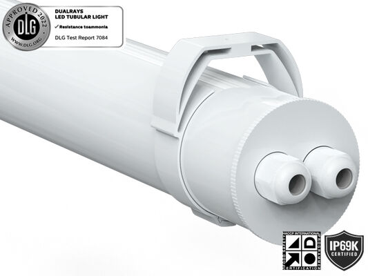 چراغ لوله ای LED با قابلیت تغییر توان 160LPW و 3CCT و 3 فاز برای انبار اصطبل حیوانات