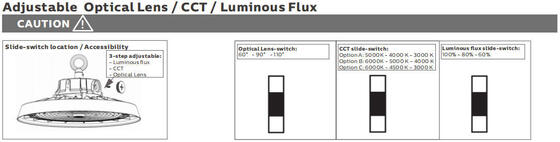 چراغ LED با DIP تنظیمات قابل تغییر برای قدرت و دمای رنگ با گزینه های چند زاویه پرتو برای صنعتی