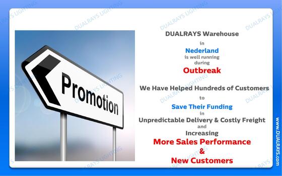 DUALRAYS اروپا، حمل و نقل چراغ‌های LED سه‌گانه ضدآب را مستقیماً از هلند ظرف 3 روز کاری انجام می‌دهد و از خدمات پس از فروش، نگهداری و تعمیرات محلی بهره‌مند شوید.