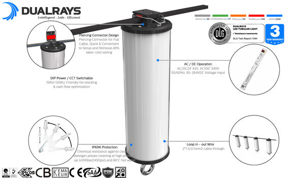 Dualrays D2 Series 50W Outdoor و Indoor LED Tri Proof LED Batten Light 160LMW 5ft Long