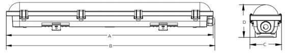 Dualrays D5 Series 4ft 50W 5 سال گارانتی LED Tri Proof Light 160LmW