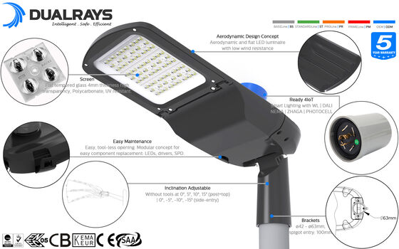 چراغ خیابانی LED صرفه جویی در مصرف انرژی SMD5050 CRI 80Ra برای منطقه بارگیری
