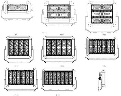چراغ ورزشی LED ورزشگاه SMD5050 800W SAA 150lm/W برای چراغ های زمین تنیس
