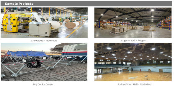 7 سال ضمانت 200lm/W DUALRAYS LIGHTING HB5 UFO LED High Bay Light IP65 IK08 روشنایی انبار صنعتی 100W 120W 150W لنز PC LED Liteon 5050