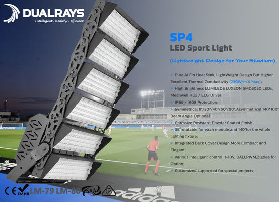 نورافکن ورزشی 1200 واتی LED ورزشگاه سیلابی با قدرت بالا دکل بالا زمینی نورافکن ورزشی LED با ce rohs tuv